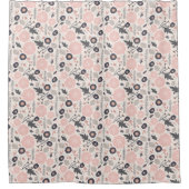 Ein spielerisches, blumengeschmücktes Muster, grau Duschvorhang (Vorderseite)