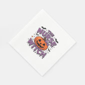 Ein spielerisches Design mit Kürbishexe und einem Serviette (Ecke)