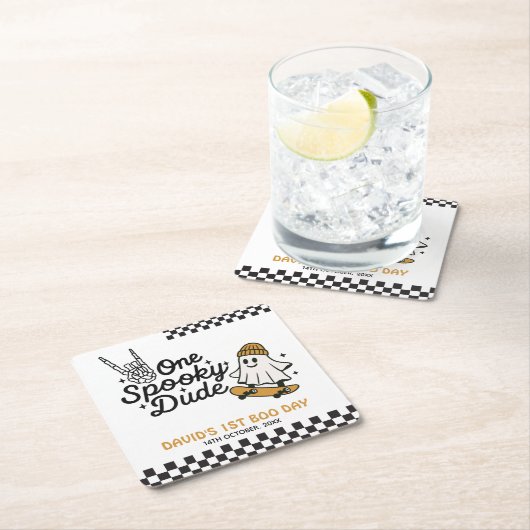 Ein Spooker Typ Halloween Rechteckiger Pappuntersetzer (Vor Ort)