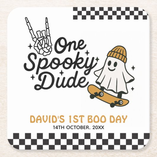 Ein Spooker Typ Halloween Rechteckiger Pappuntersetzer (Vorderseite)