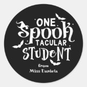 Ein Spooktacular Student Halloween Lehrer Belohnun Runder Aufkleber (Vorderseite)