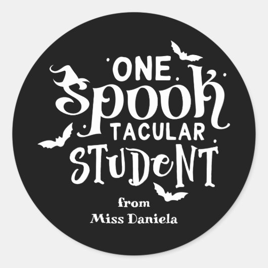 Ein Spooktacular Student Halloween Lehrer Belohnun Runder Aufkleber (Vorderseite)
