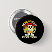 Ein spooktacularer Informatik-Lehrer Halloween Button (Vorne & Hinten)