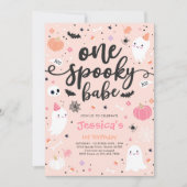 Ein Spooky Babe Niedlich Halloween Ghost 1. Geburt Einladung (Vorderseite)