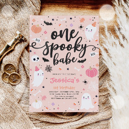Ein Spooky Babe Niedlich Halloween Ghost 1. Geburt Einladung