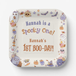 Ein Spooky Babe Niedlich Halloween Ghost 1. Geburt Pappteller