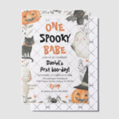 Ein Spooky Babe Niedlich Halloween Ghost 1. Geburt Pergament Einladungen (Versetzt (Einladung))