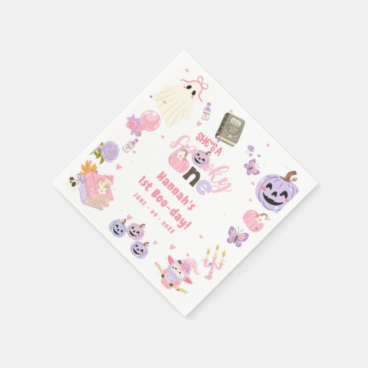 Ein Spooky Babe Niedlich Halloween Ghost 1. Geburt Serviette (Ecke)