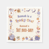 Ein Spooky Babe Niedlich Halloween Ghost 1. Geburt Serviette (Vorderseite)