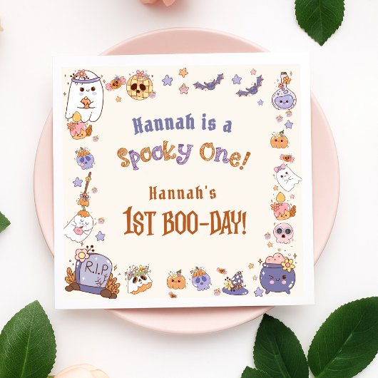 Ein Spooky Babe Niedlich Halloween Ghost 1. Geburt Serviette