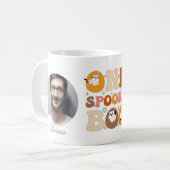 Ein Spooky Boo Groovy Halloween Cat Ghost Foto Kaffeetasse (Vorderseite Links)