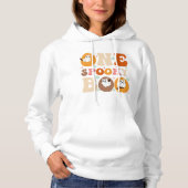Ein Spooky Boo Groovy Halloween Cat Ghost Hoodie (Vorderseite)