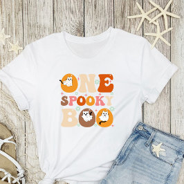 Ein Spooky Boo Groovy Halloween Cat Ghost T-Shirt
