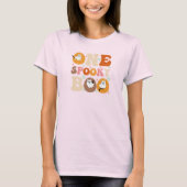 Ein Spooky Boo Groovy Halloween Cat Ghost T-Shirt (Vorderseite)
