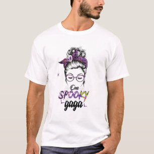 Ein Spooky Gaga Messy Bun Funny Halloween Celebrat T-Shirt