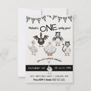 EIN Spooky Gans! Halloween erste Geburtstagsparty Einladung