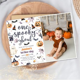 Ein Spooky Ghoul Niedlich Halloween Ghost 1. Gebur Einladung