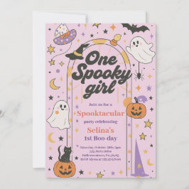 Ein Spooky Girl Halloween Ghost 1. Geburtstag Einladung