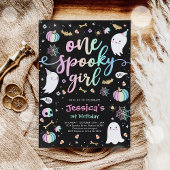 Ein Spooky Girl Niedlich Halloween Ghost 1. Geburt Einladung