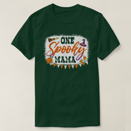 Ein Spooky Mama Halloween Bleach T-Shirt (Design vorne)