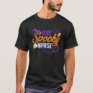 Ein Spooky Nurse Halloween RN Crew Hexe Ghost T S T-Shirt