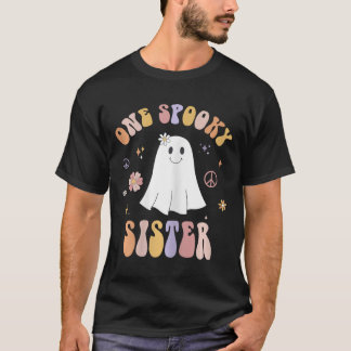 Ein Spooky Schwester ersten Geburtstag Retro Hallo T-Shirt