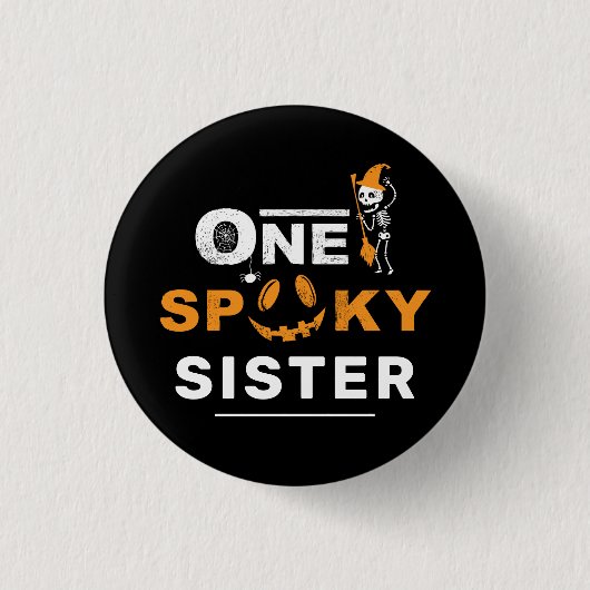 Ein Spooky Sister Halloween Matching Family Custom Button (Vorderseite)