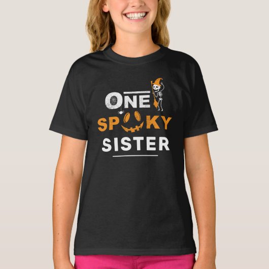 Ein Spooky Sister Halloween Matching Family Custom T-Shirt (Vorderseite)