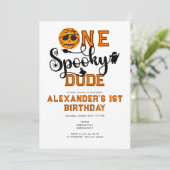 Ein Spooky Typ Basketball Boys Krasser Kindergebur Einladung (Stehend Vorderseite)