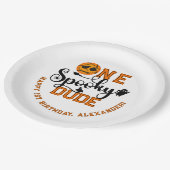 Ein Spooky Typ Basketball Boys Krasser Kindergebur Pappteller (Schrägansicht)