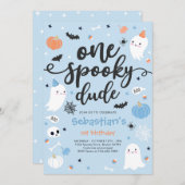 Ein Spooky Typ Niedlich Halloween Ghost 1. Geburts Einladung (Vorne/Hinten)