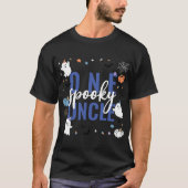 Ein Spooky Uncle Blue Bold Script Halloween T-Shirt (Vorderseite)