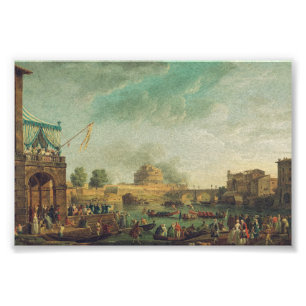 Ein sportlicher Wettkampf auf dem Tiber von Joseph Fotodruck