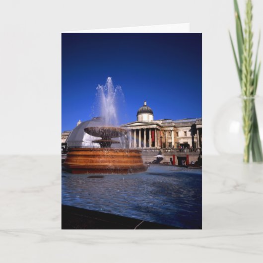 Ein Springbrunnen Trafalgar Square London Dankeskarte (Vorderseite)