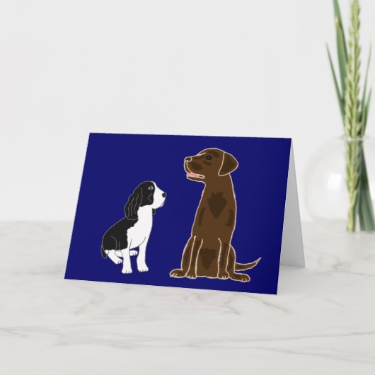 EIN springer-Spaniel-und Schokoladen-Labrador Karte (Vorderseite)