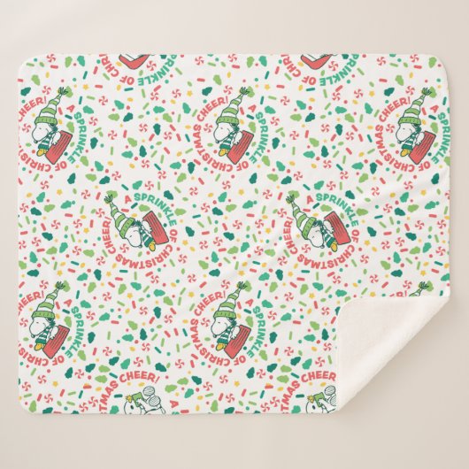 Ein Sprinkle Weihnachts-Cheer-Muster Sherpadecke (Vorderseite (Horizontal))