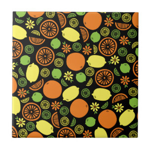 Ein Spritzen der Zitrusfrucht Fliese