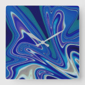 Ein Spritzer Blau Quadratische Wanduhr (Vorderseite)