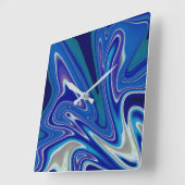 Ein Spritzer Blau Quadratische Wanduhr (Winkel)