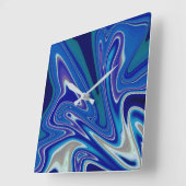 Ein Spritzer Blau Quadratische Wanduhr (Winkel)