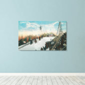 Ein Sprung in ein Skiturnier Leinwanddruck (Insitu (Holzboden))