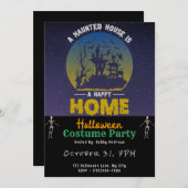 Ein Spuk Haus ist ein glückliches Zuhause-Black Ha Einladung (Vorne/Hinten)