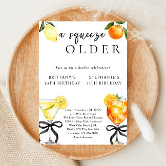 Ein Squeeze Ältere Martini Aperol doppelter Geburt Einladung