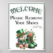 Ein St. Patricks-Tag Bitte Schuhe Entfernen Schild (Vorne)