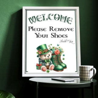 Ein St. Patricks-Tag Bitte Schuhe Entfernen Schild