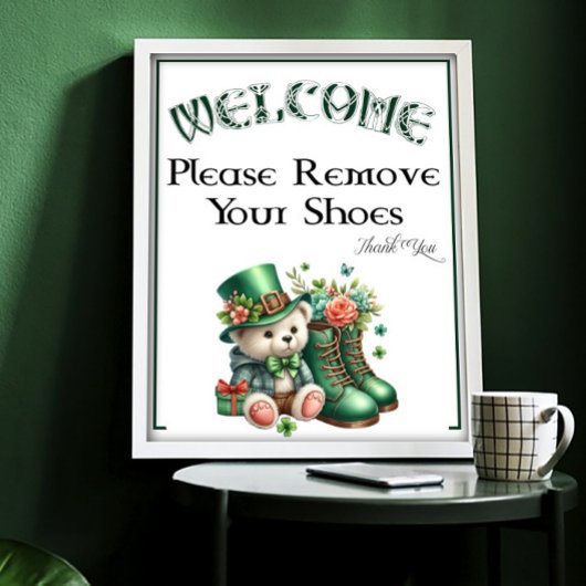 Ein St. Patricks-Tag Bitte Schuhe Entfernen Schild