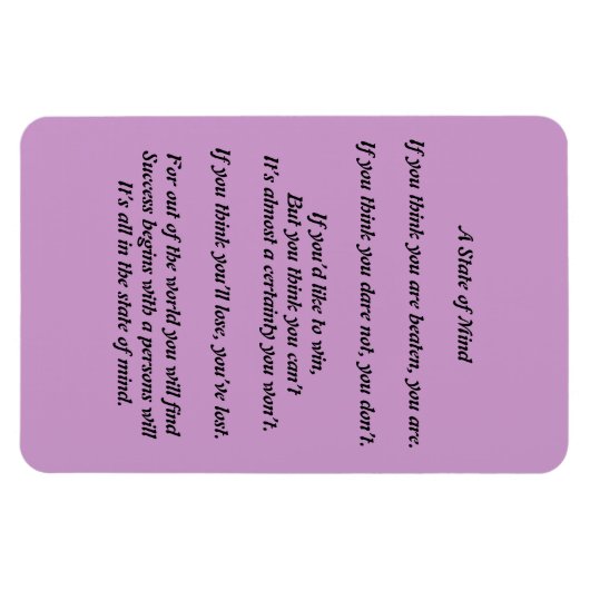 Ein Staat des Gedankengedichtemagneten Magnet (Horizontal)