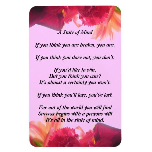 Ein Staat des Gedankengedichtemagneten Magnet (Vertikal)