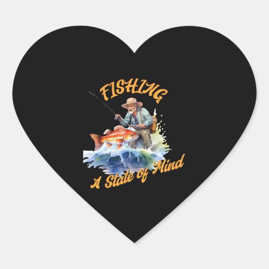 Ein Staat des Geistes fischen Herz-Aufkleber (Vorderseite)