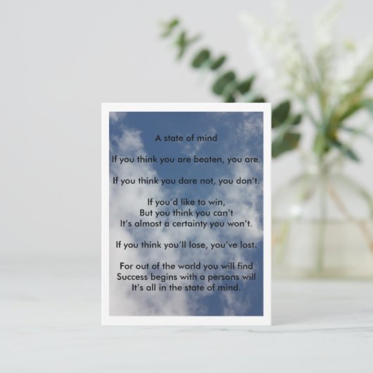 Ein Staat des Geistes Postkarte (Stehend Vorderseite)